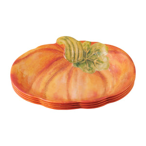 Gourmet Art 4-Piece Pumpkin Melamine 10 1/2" Bowl