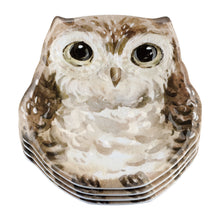 Load image into Gallery viewer, Gourmet Art 4-Piece Owl Melamine 9&quot; Plate