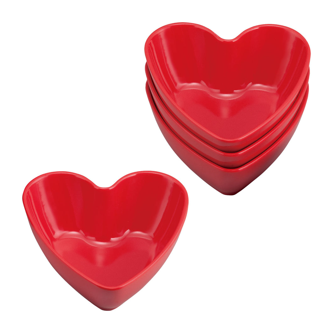 Gourmet Art 4-Piece Heart Melamine 4 3/4