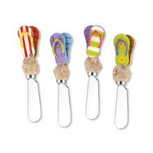 Load image into Gallery viewer, Mr. Spreader 4-Piece Beach Sandals Resin Cheese Spreader, Assorted