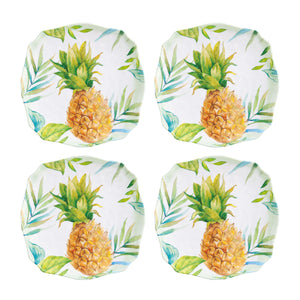 Gourmet Art 4-Piece Pineapple Melamine 6.75" Plate
