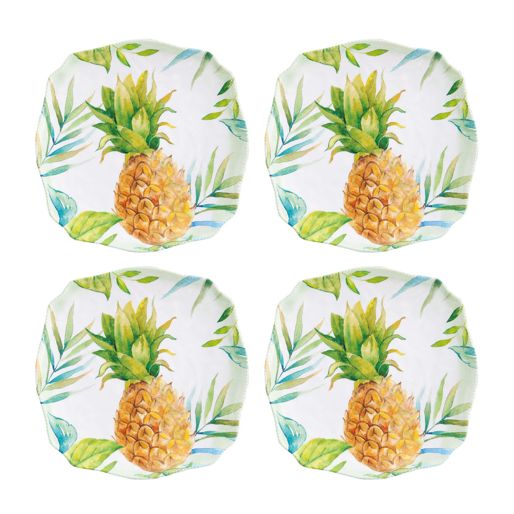 Gourmet Art 4-Piece Pineapple Melamine 6.75