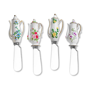 Mr. Spreader 4-Piece Tea Time Resin Cheese Spreader, Assorted
