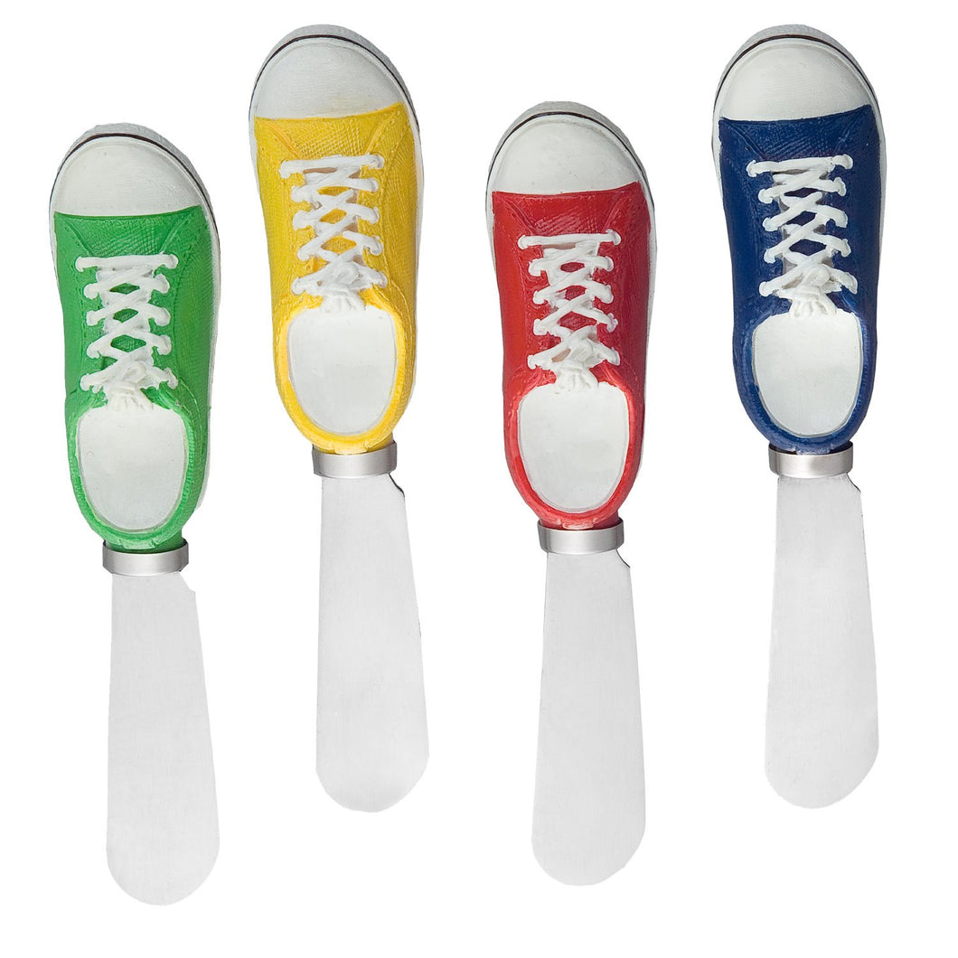 Mr. Spreader 4-Piece Sneaker Resin Cheese Spreader, Assorted