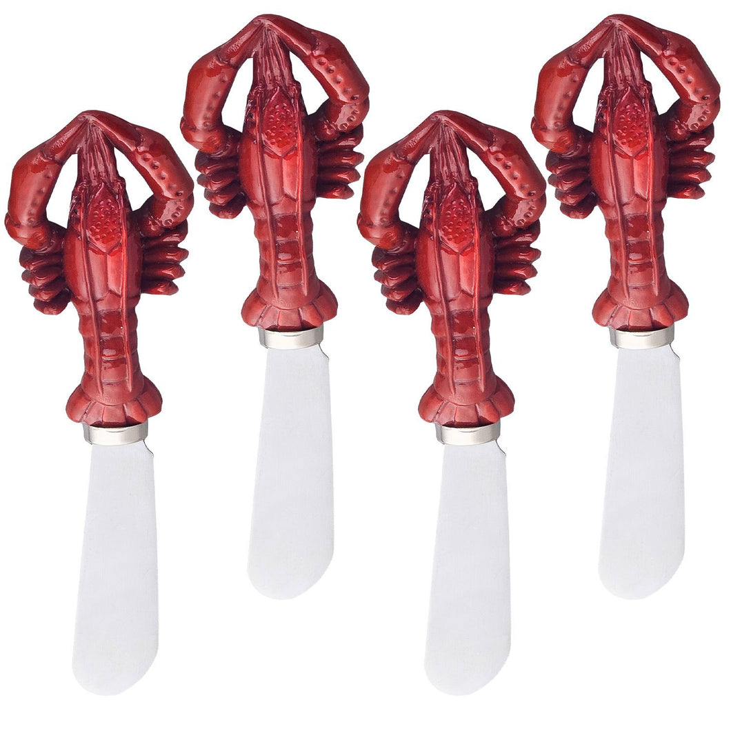 Mr. Spreader 4-Piece Red Lobster Resin Cheese Spreader