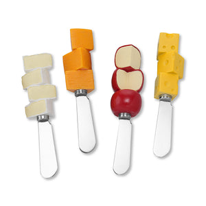 Mr. Spreader 4-Piece Say Cheese! Resin Cheese Spreader, Assorted