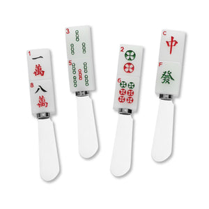 Mr. Spreader 4-Piece Mahjong Resin Cheese Spreader, Assorted