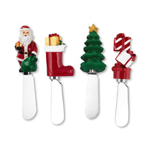 Load image into Gallery viewer, Mr. Spreader 4-Piece Christmas Resin Cheese Spreader, Assorted
