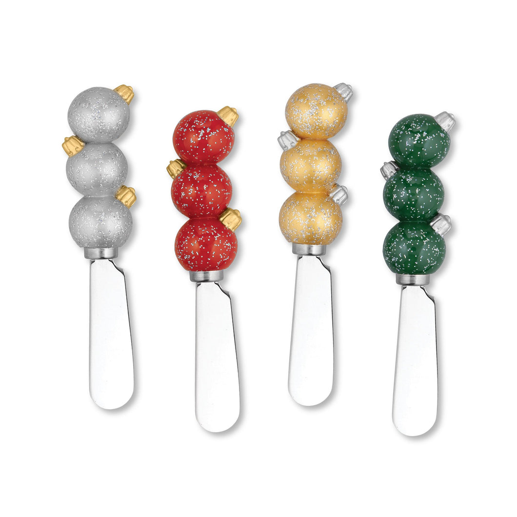 Mr. Spreader 4-Piece Ornaments Resin Cheese Spreader, Assorted