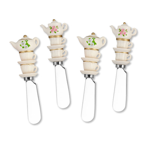 Mr. Spreader 4-Piece Tea Sets Resin Cheese Spreader, Assorted