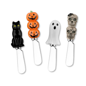 Mr. Spreader 4-Piece Halloween Resin Cheese Spreader, Assorted