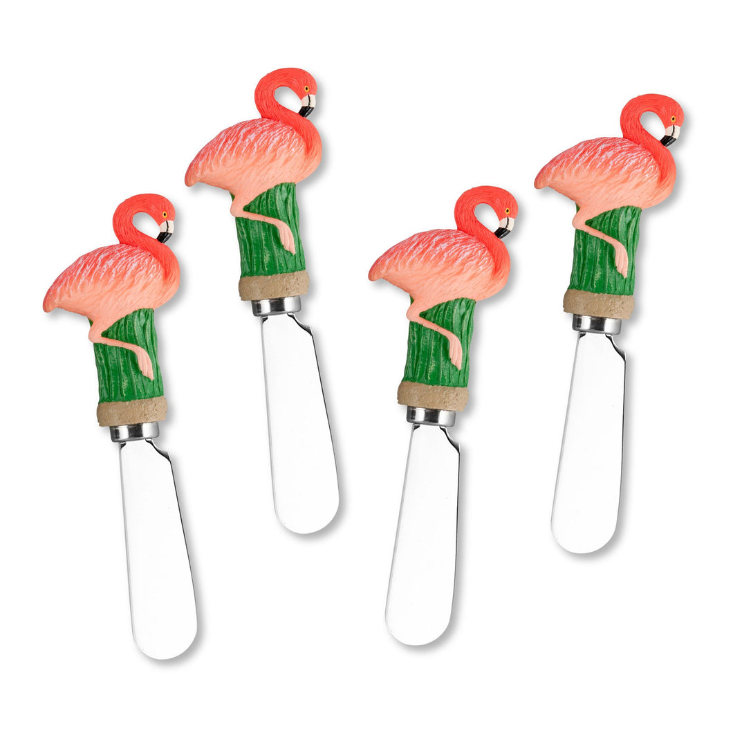 Mr. Spreader 4-Piece American Flamingo Resin Cheese Spreader