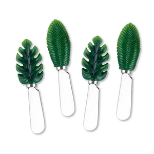 Mr. Spreader 4-Piece Palm Leaves Resin Cheese Spreader