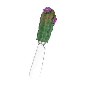 Mr. Spreader 4-Piece Cactus with Flower Resin Cheese Spreader, Assorted