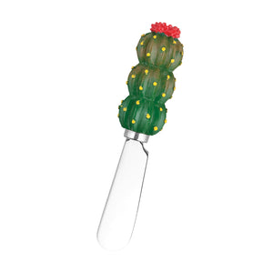 Mr. Spreader 4-Piece Cactus with Flower Resin Cheese Spreader, Assorted