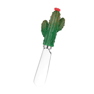 Mr. Spreader 4-Piece Cactus with Flower Resin Cheese Spreader, Assorted