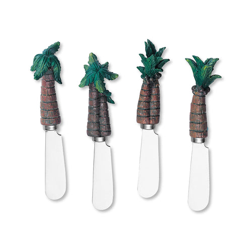 Mr. Spreader 4-Piece Palm Tree Resin Cheese Spreader