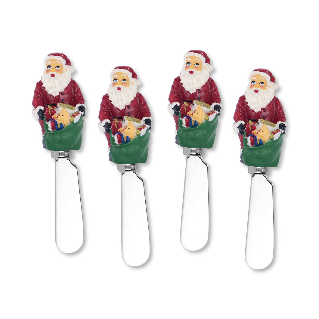 Mr. Spreader 4-Piece Santa Claus Resin Cheese Spreader