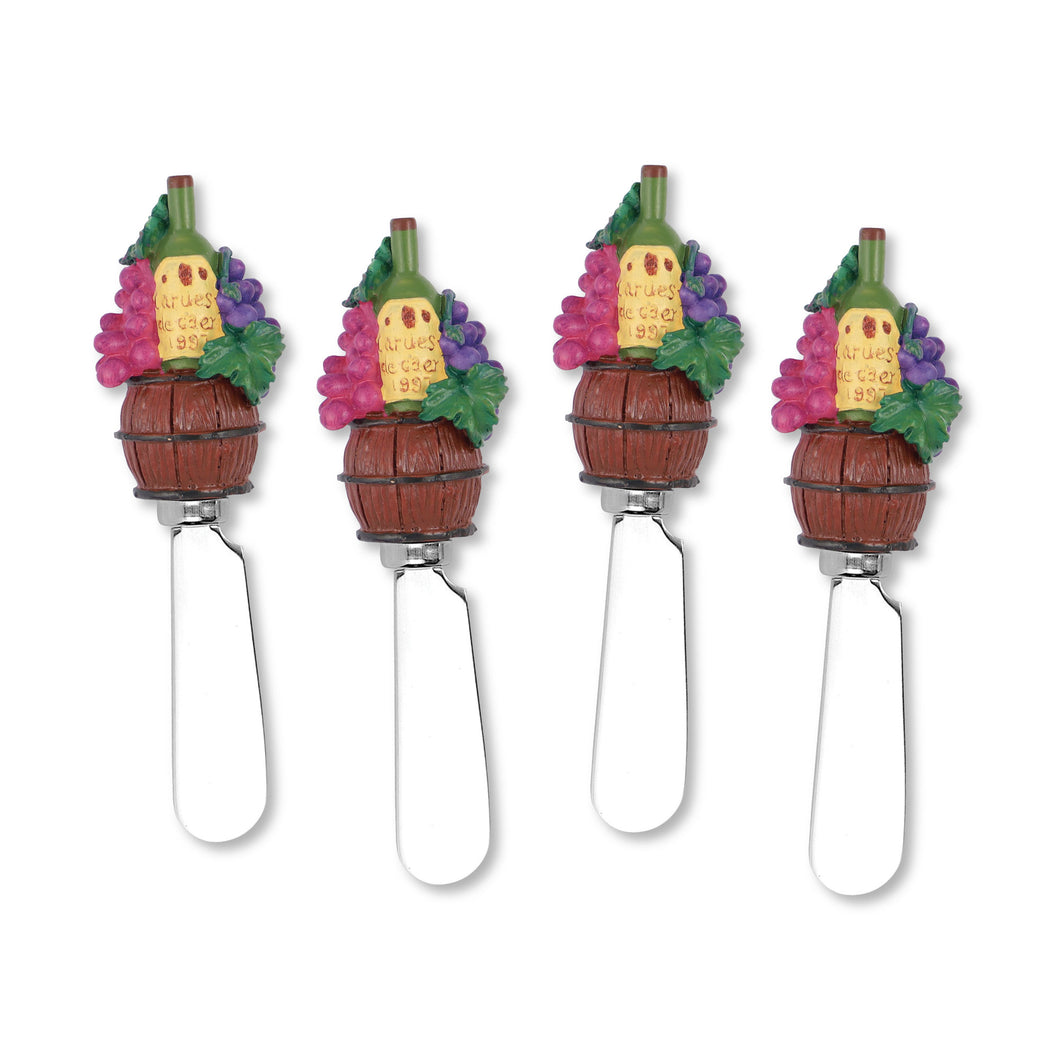 Mr. Spreader 4-Piece Grape Basket Resin Cheese Spreader