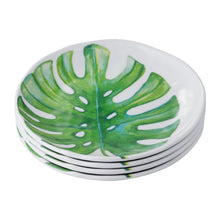 Load image into Gallery viewer, Gourmet Art 4-Piece Monstera Melamine 6&quot; Plate