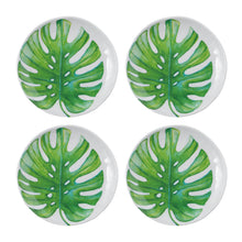Load image into Gallery viewer, Gourmet Art 4-Piece Monstera Melamine 6&quot; Plate
