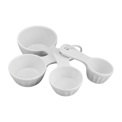 Gourmet Art 4-Piece Latte Melamine Measuring Cup, White