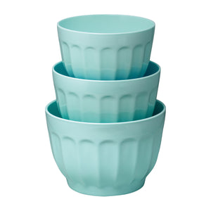 Gourmet Art 3-Piece Latte Melamine Mixing Bowl, Blue