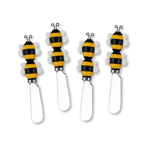 Mr. Spreader 4-Piece Bees Resin Cheese Spreader