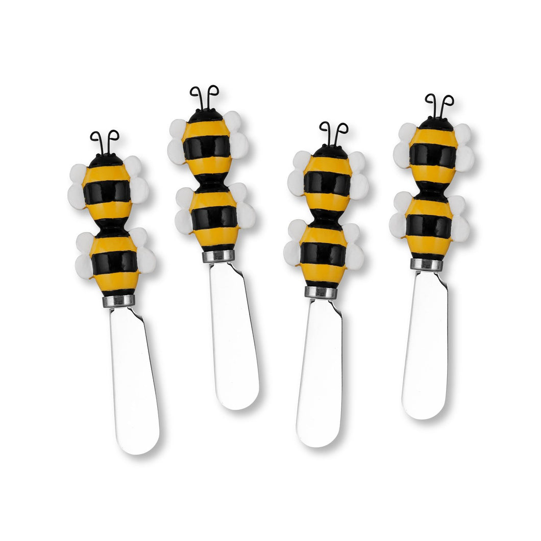 Mr. Spreader 4-Piece Bees Resin Cheese Spreader