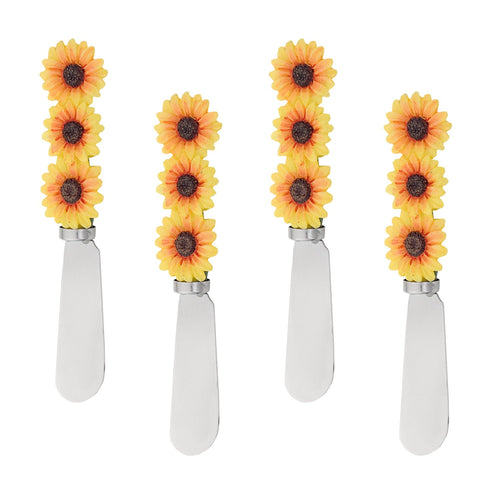 Mr. Spreader 4-Piece Sunflowers Resin Cheese Spreader