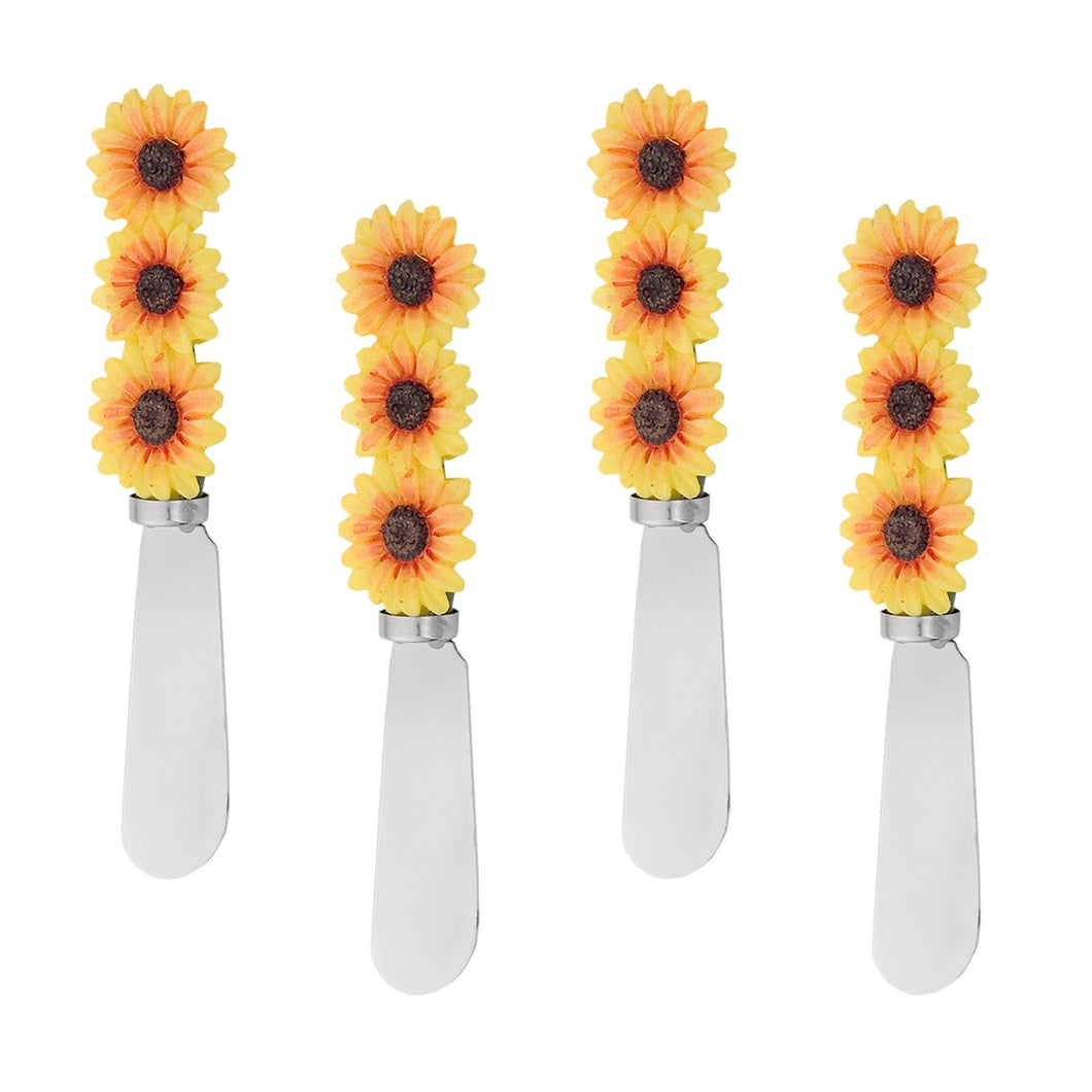 Mr. Spreader 4-Piece Sunflowers Resin Cheese Spreader