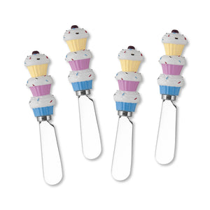 Mr. Spreader 4-Piece Cupcakes Resin Cheese Spreader