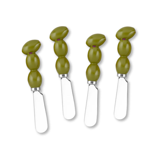Mr. Spreader 4-Piece Olives Resin Cheese Spreader (New)