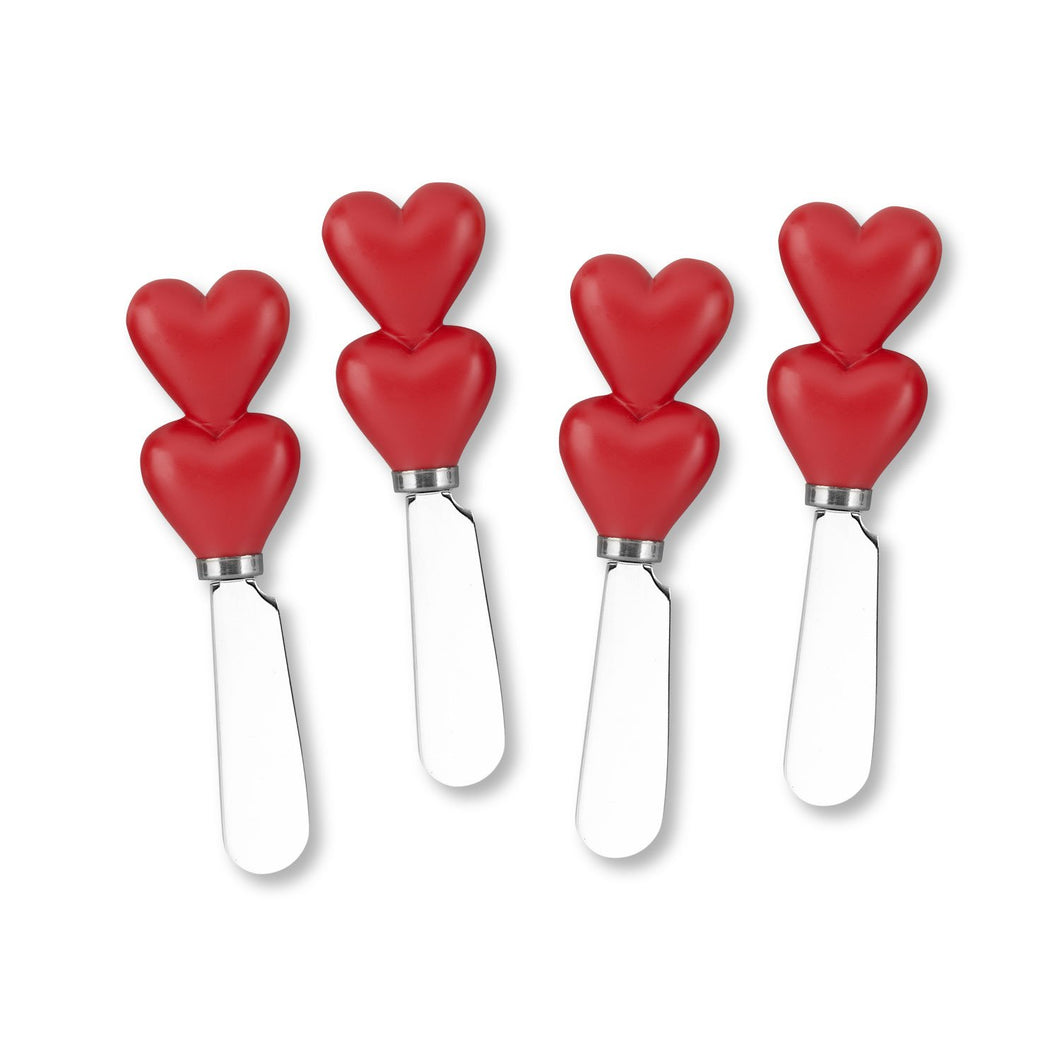 Mr. Spreader 4-Piece Heart Resin Cheese Spreader