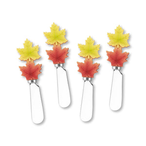 Mr. Spreader 4-Piece Maple Leaves Resin Cheese Spreader