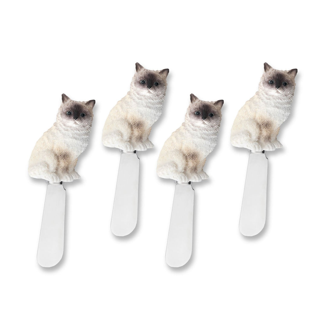 Mr. Spreader 4-Piece Ragdoll Cat Resin Cheese Spreader