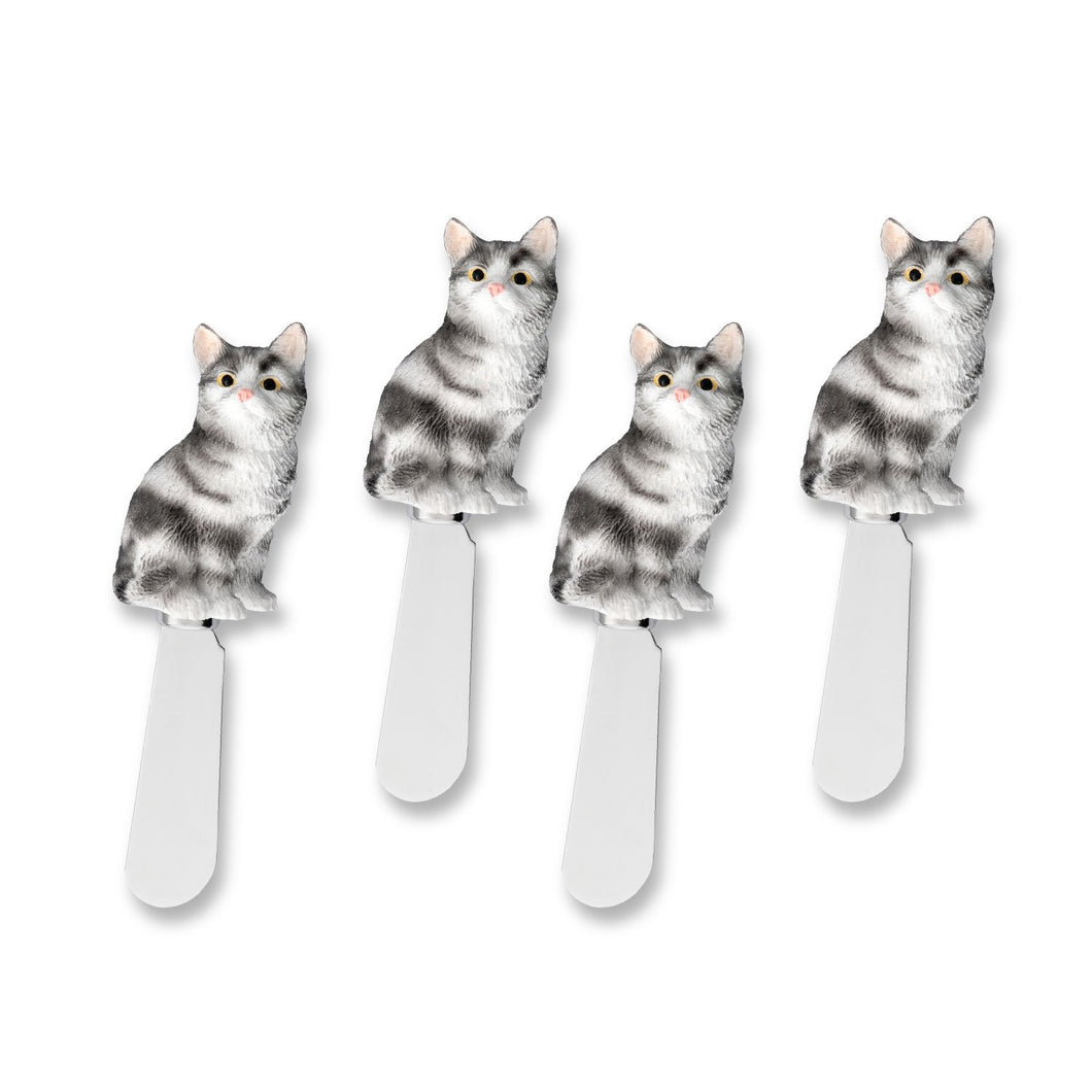 Mr. Spreader 4-Piece American Shorthair Cat Resin Cheese Spreader