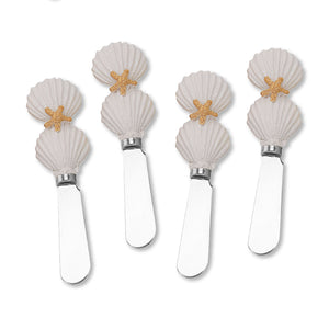 Mr. Spreader 4-Piece Seashell Resin Cheese Spreader