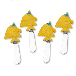 Mr. Spreader 4-Piece Tropical Fish Resin Cheese Spreader