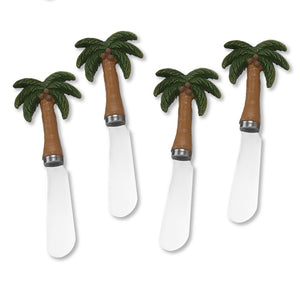 Mr. Spreader 4-Piece Palm Tree Resin Cheese Spreader (New)