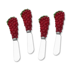 Mr. Spreader 4-Piece Red Grapes Resin Cheese Spreader