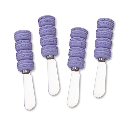 Mr. Spreader 4-Piece Lavender Macarons Resin Cheese Spreader