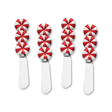 Load image into Gallery viewer, Mr. Spreader 4-Piece Red Peppermint Resin Cheese Spreader