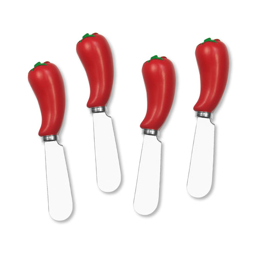 Mr. Spreader 4-Piece Red Chili Resin Cheese Spreader