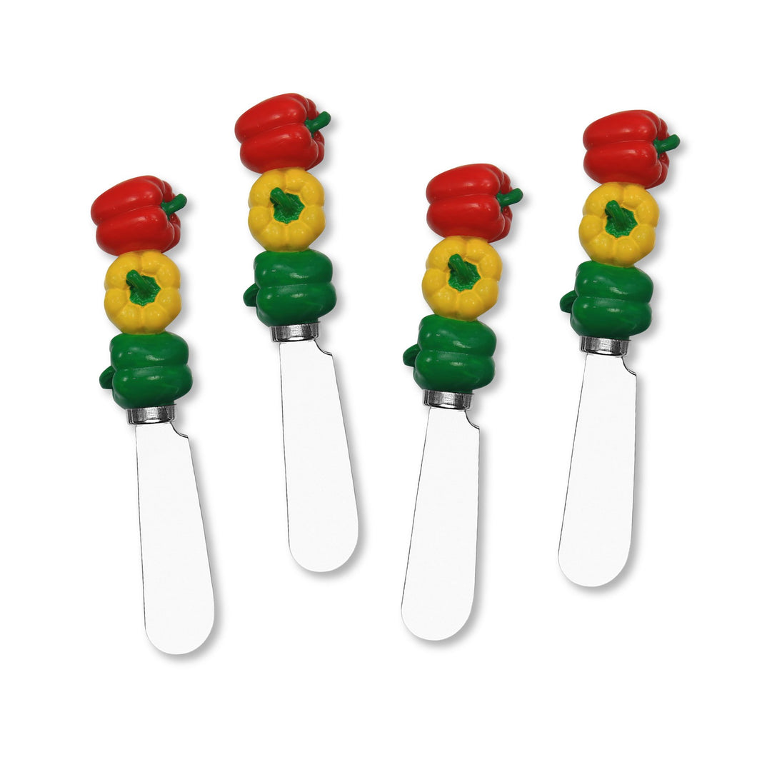 Mr. Spreader 4-Piece Bell Pepper Resin Cheese Spreader (New)