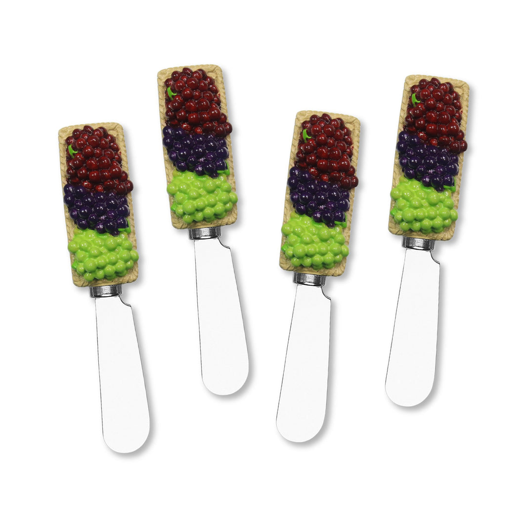 Mr. Spreader 4-Piece Grape Basket Resin Cheese Spreader