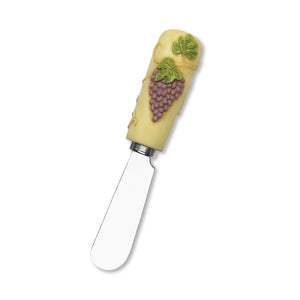 Mr. Spreader 4-Piece Antique Grapes Ivory Resin Cheese Spreader