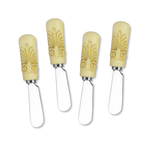 Mr. Spreader 4-Piece Ivory Resin Cheese Spreader, Anthemion