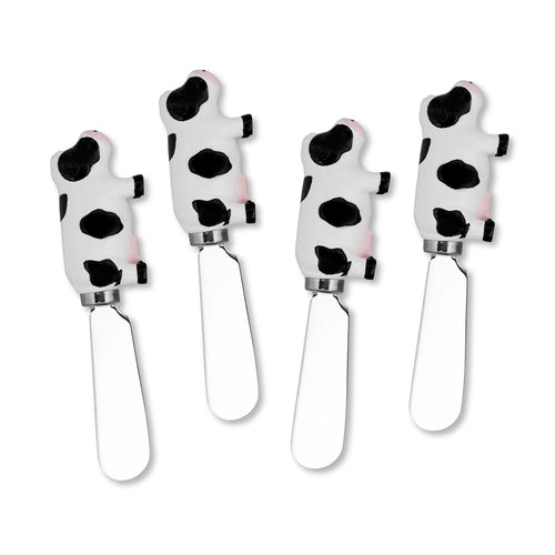 Mr. Spreader 4-Piece Cow Resin Cheese Spreader