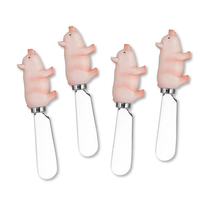 Mr. Spreader 4-Piece Pig Resin Cheese Spreader